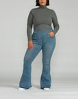 Bluberry Denim Pull-On Flare Leg Rara