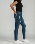 Bluberry Denim Elastic Waistband Ankle Length Eloise