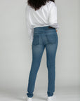 Bluberry Denim Elastic Waistband Slim Leg medium Wash