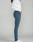 Bluberry Denim Elastic Waistband Slim Leg medium Wash