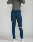 Bluberry Denim Zipper-Fly Slim Leg Amanda
