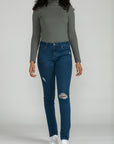 Bluberry Denim Zipper-Fly Slim Leg Amanda