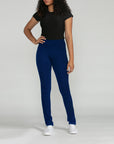 Bluberry Denim Elastic Waistband Slim Leg Dark Navy Romy