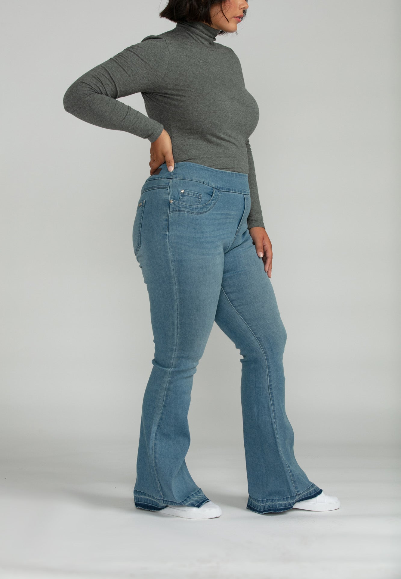 Bluberry Denim Pull-On Flare Leg Rara