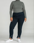 Bluberry denim Elastic Waistband Capri Palmer