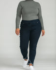 Bluberry denim Elastic Waistband Capri Palmer