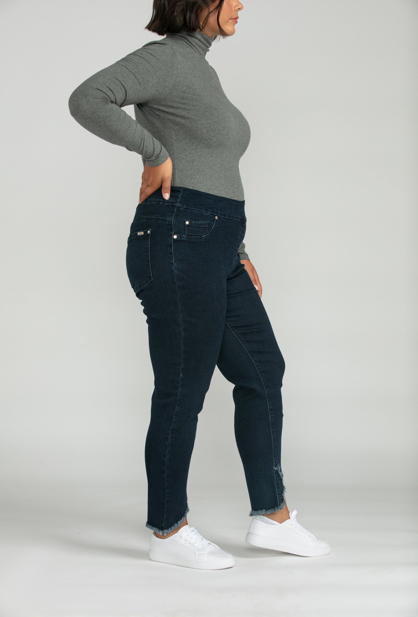 Bluberry denim Elastic Waistband Capri Palmer