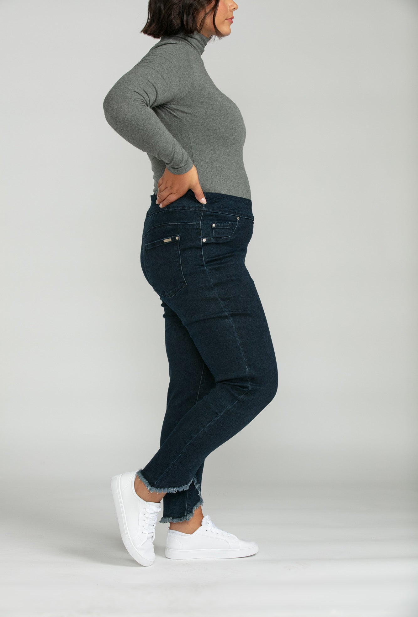 Bluberry denim Elastic Waistband Capri Palmer