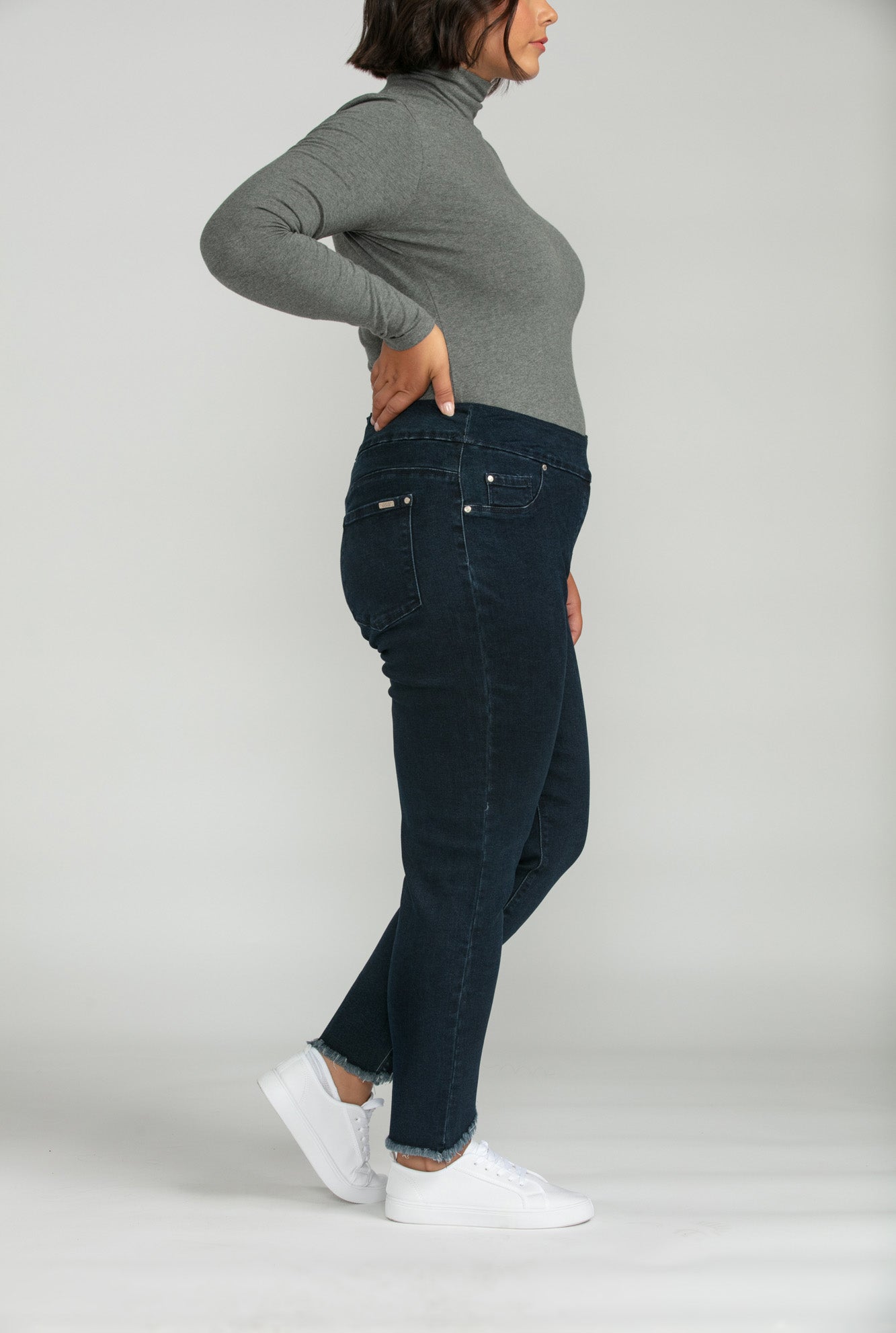 Bluberry denim Elastic Waistband Capri Palmer
