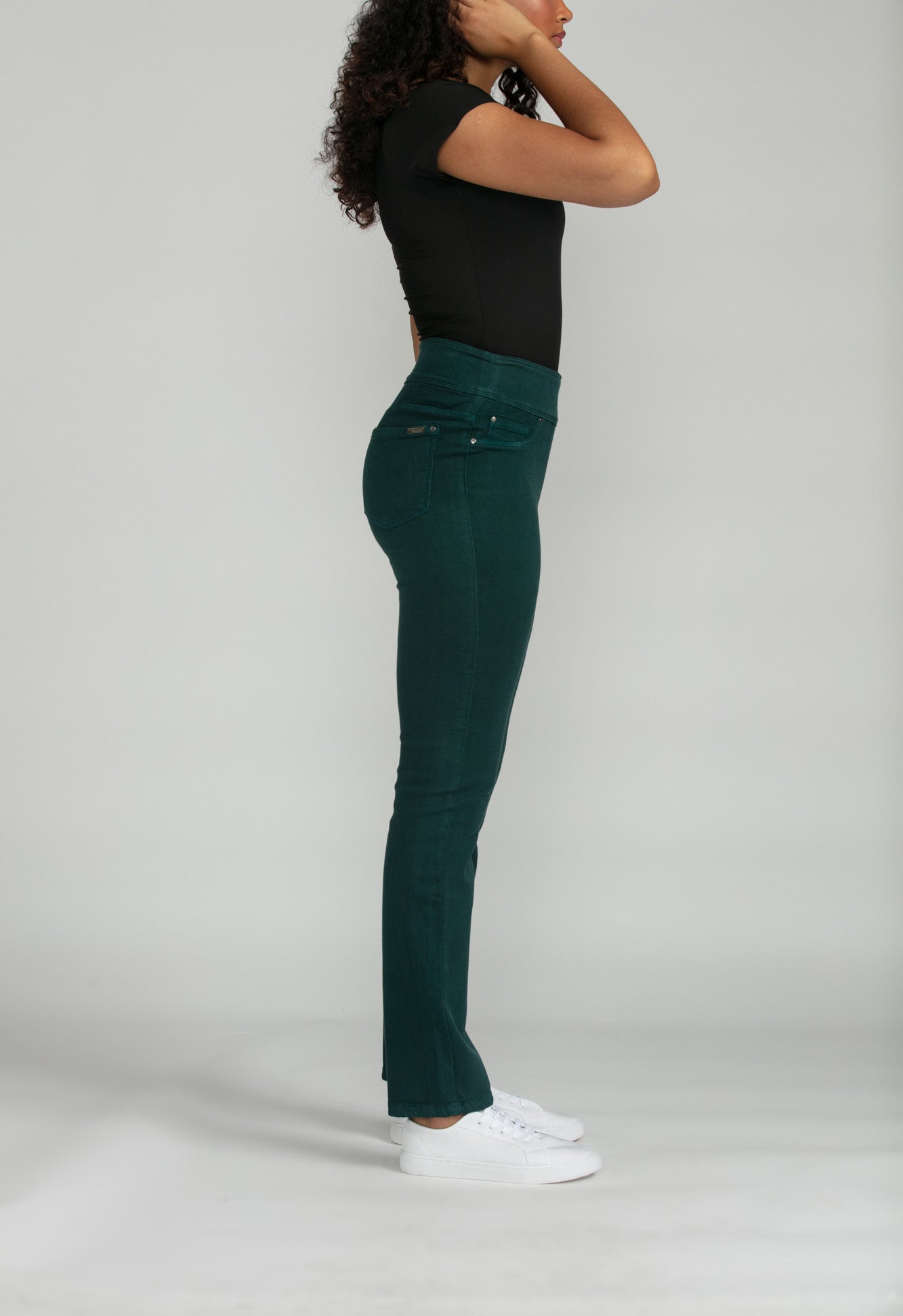 Bluberry denim Elastic Waistband Straight Leg Remy