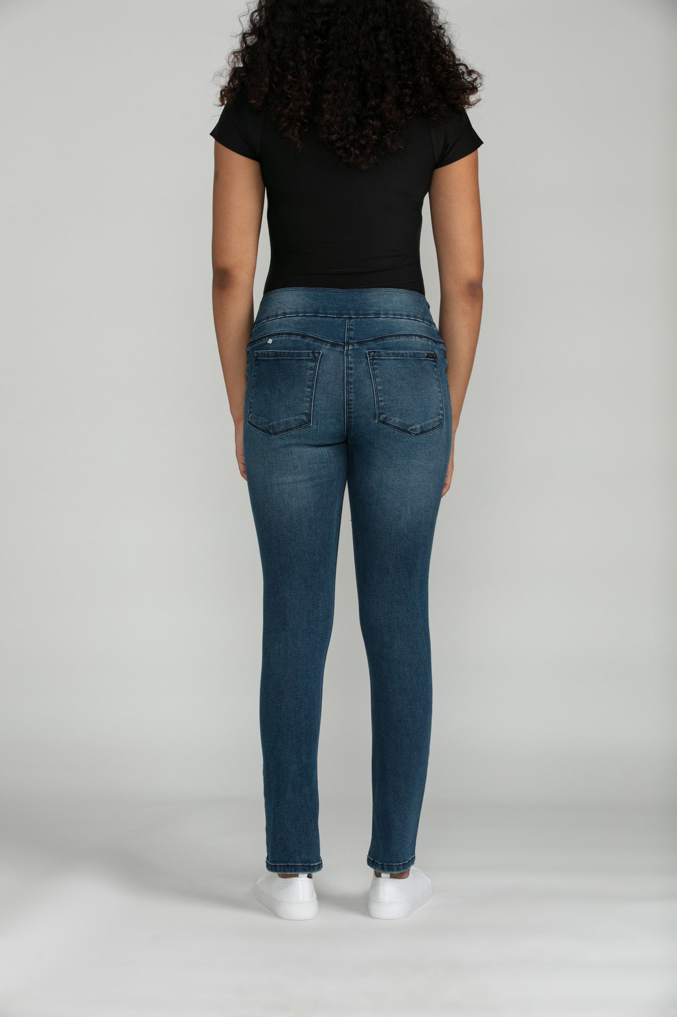 Bluberry Denim Elastic Waistband Ankle Length Eloise