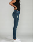Bluberry Denim Elastic Waistband Ankle Length Eloise