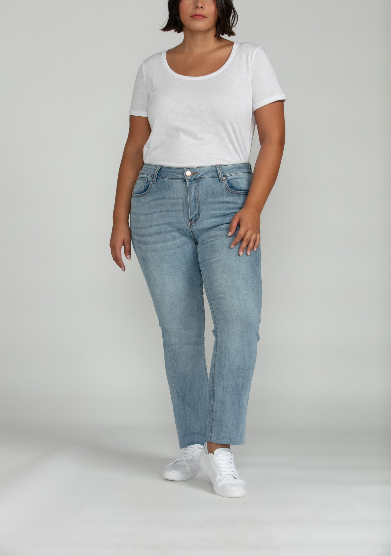 Bluberry Denim Zipper-Fly Straight leg Kiara