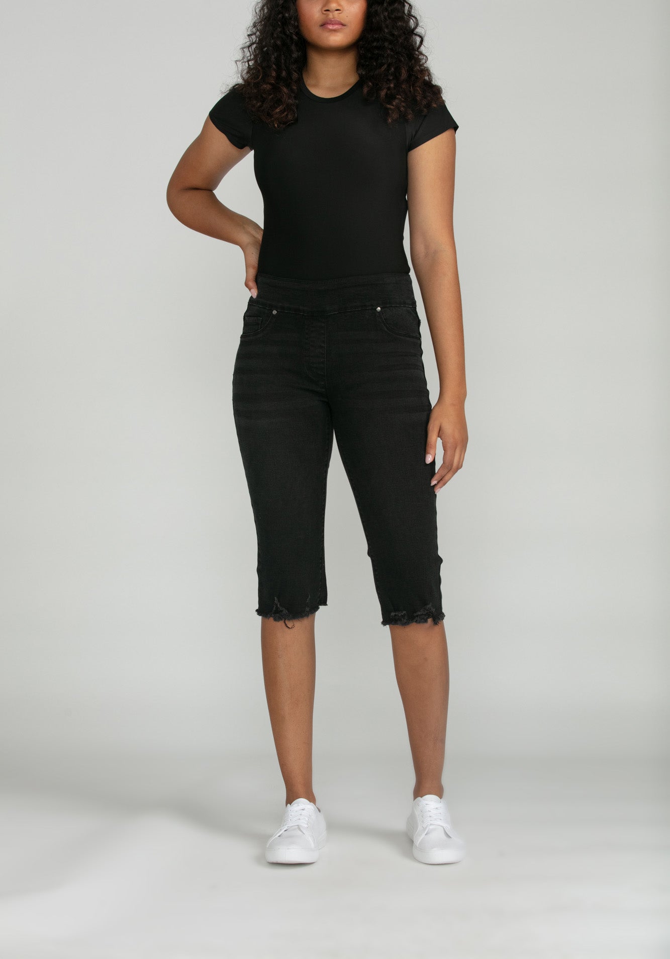 Bluberry denim Elastic Waistband Bermuda Sonja