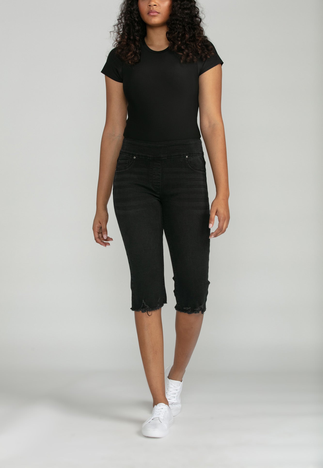 Bluberry denim Elastic Waistband Bermuda Sonja