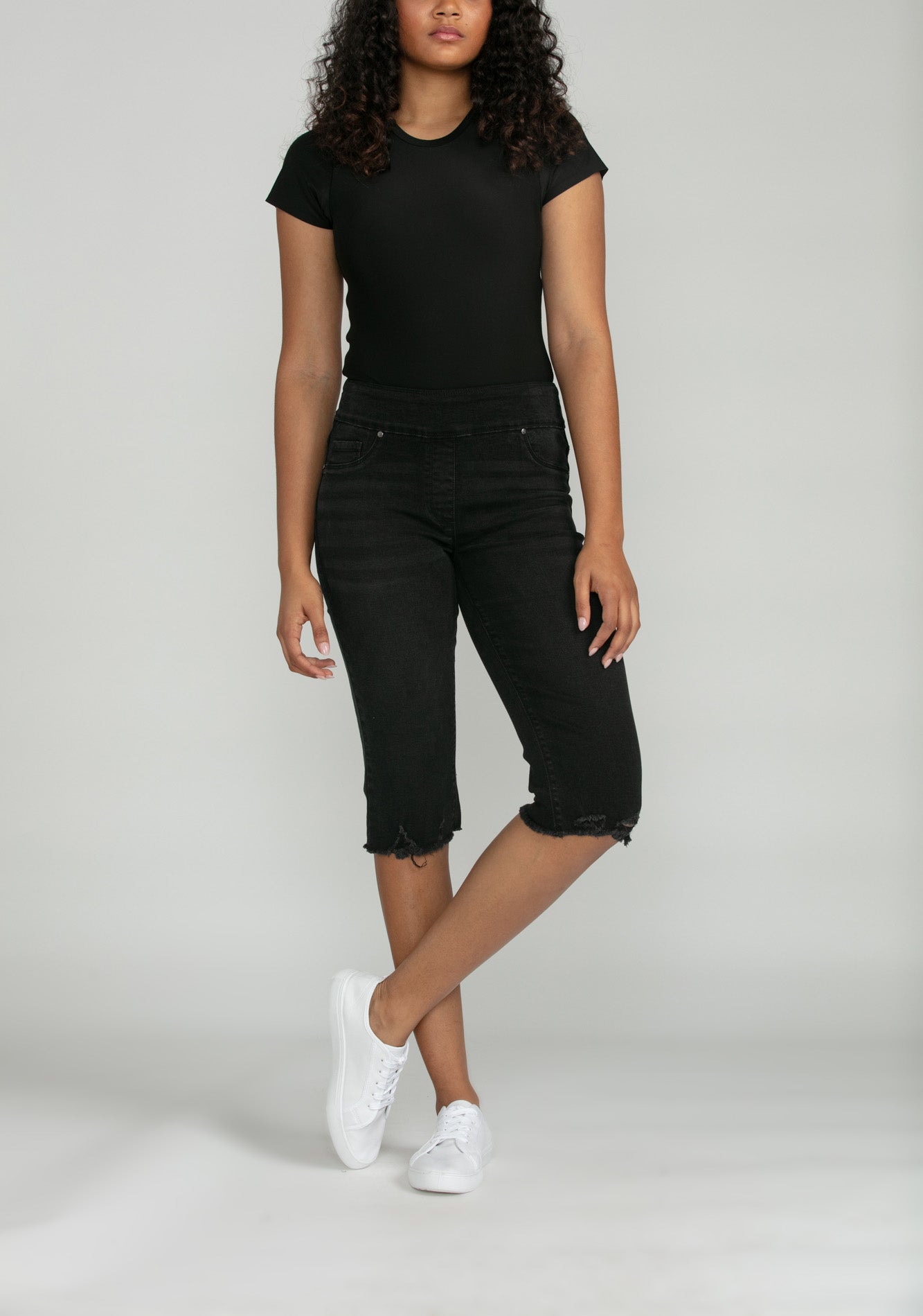 Bluberry denim Elastic Waistband Bermuda Sonja