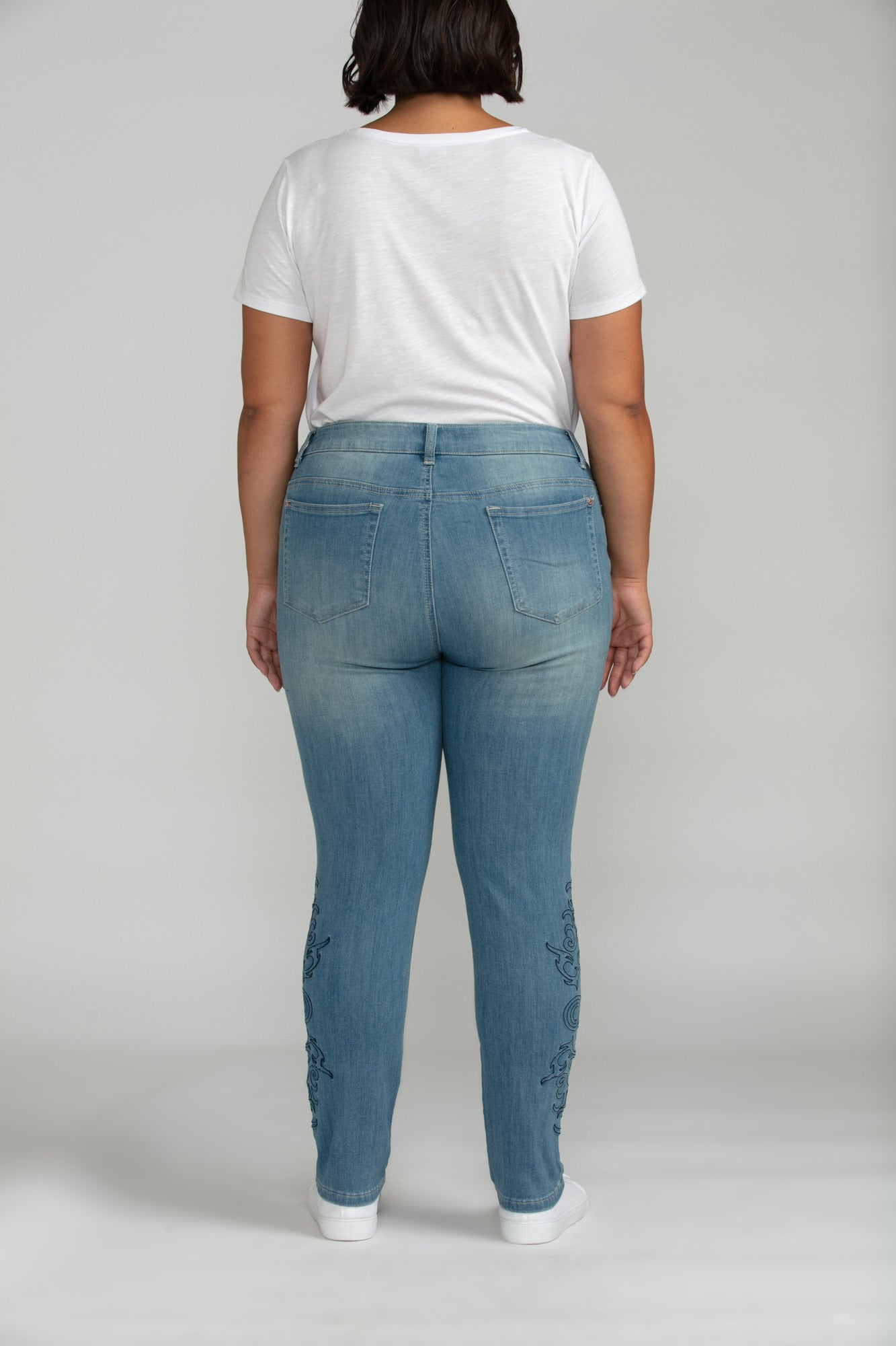 Bluberry denim Zipper-fly Ankle Length Kinley