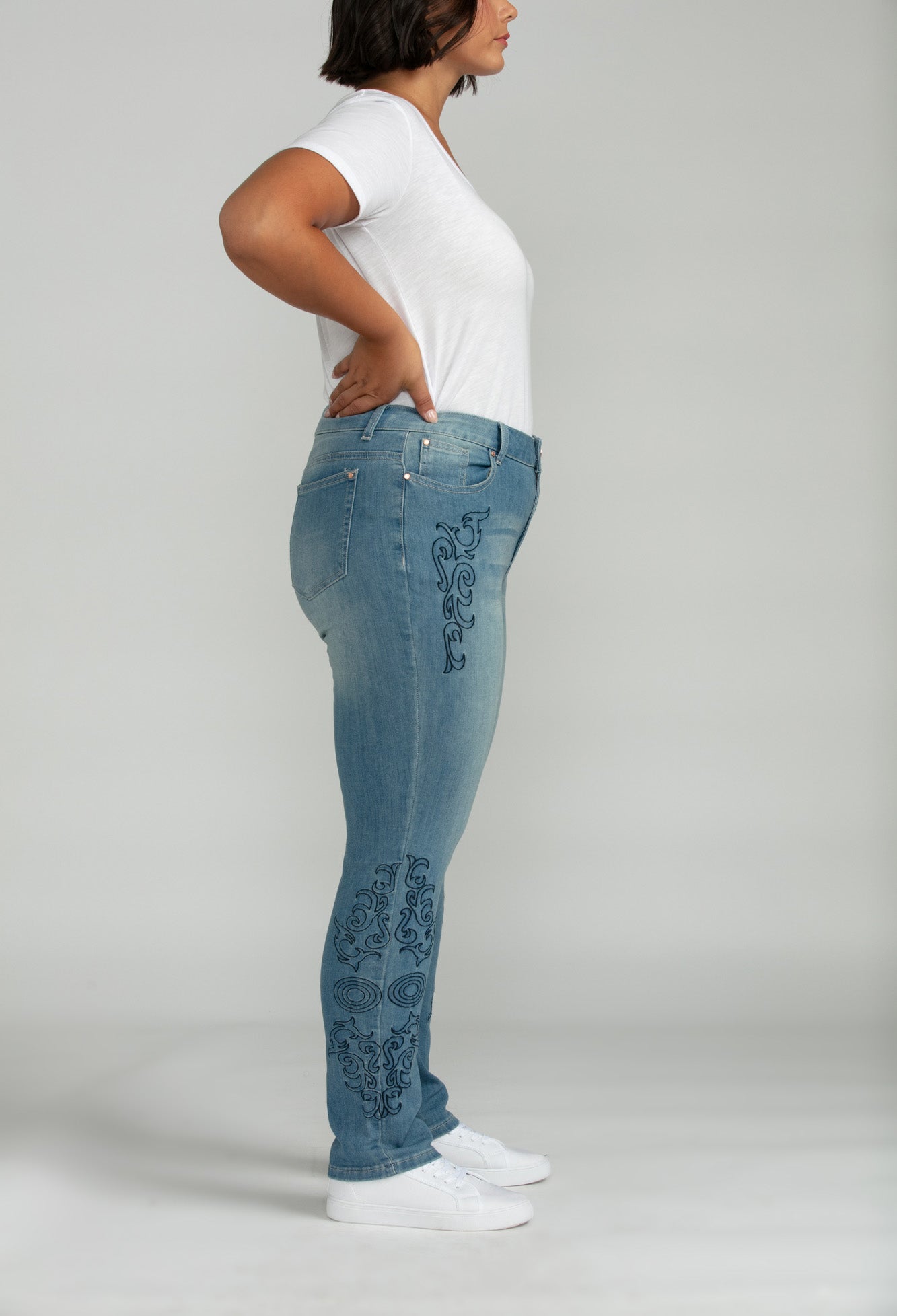 Bluberry denim Zipper-fly Ankle Length Kinley