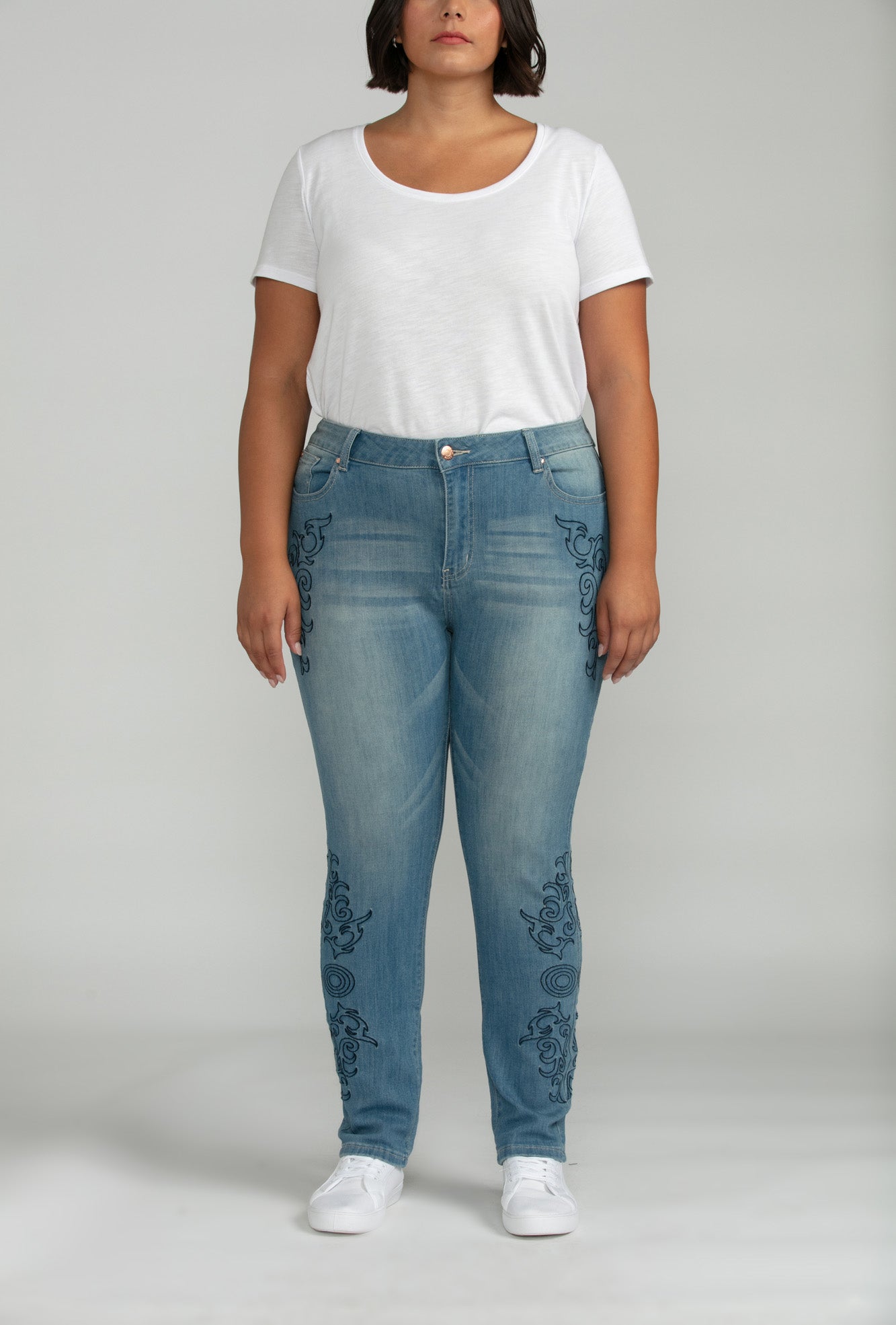 Bluberry denim Zipper-fly Ankle Length Kinley