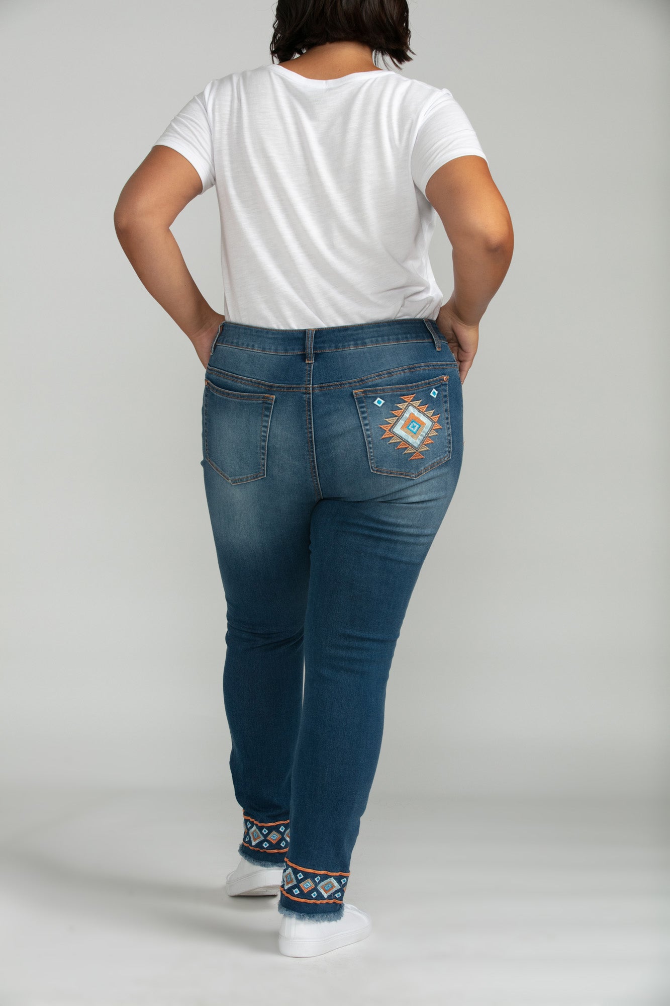 Bluberry denim Zipper-Fly Ankle Length Lilah