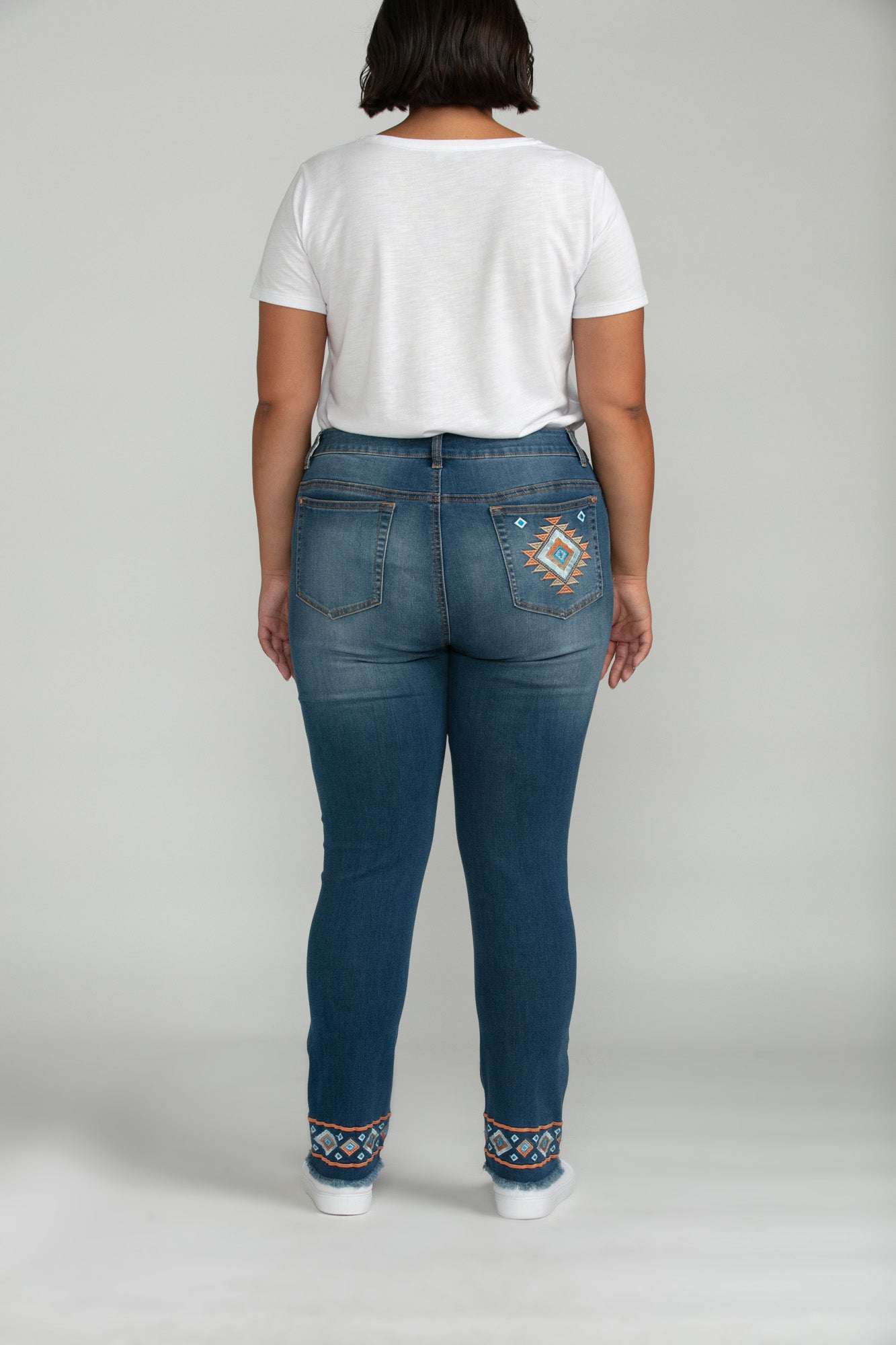 Bluberry denim Zipper-Fly Ankle Length Lilah