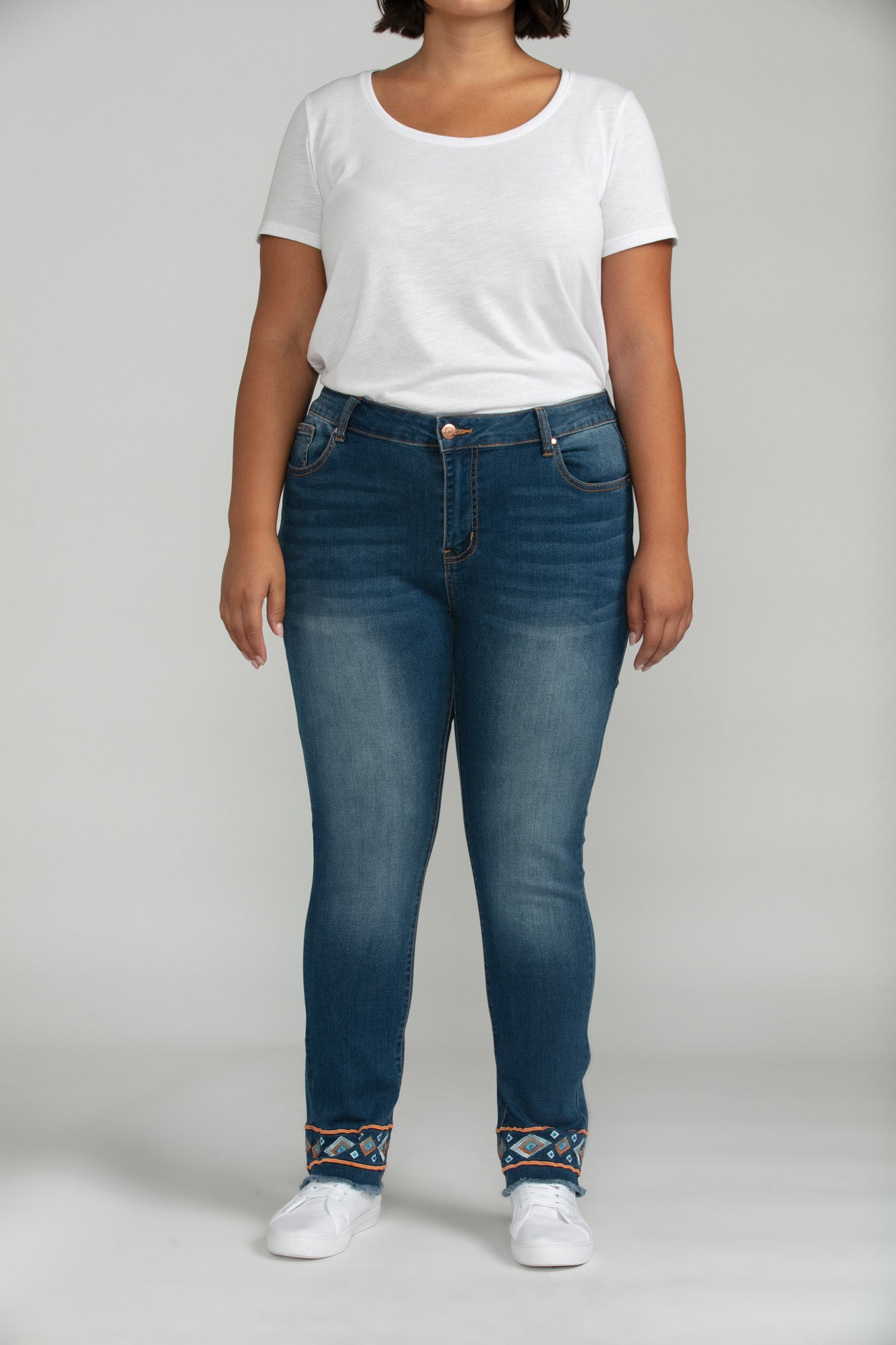 Bluberry denim Zipper-Fly Ankle Length Lilah