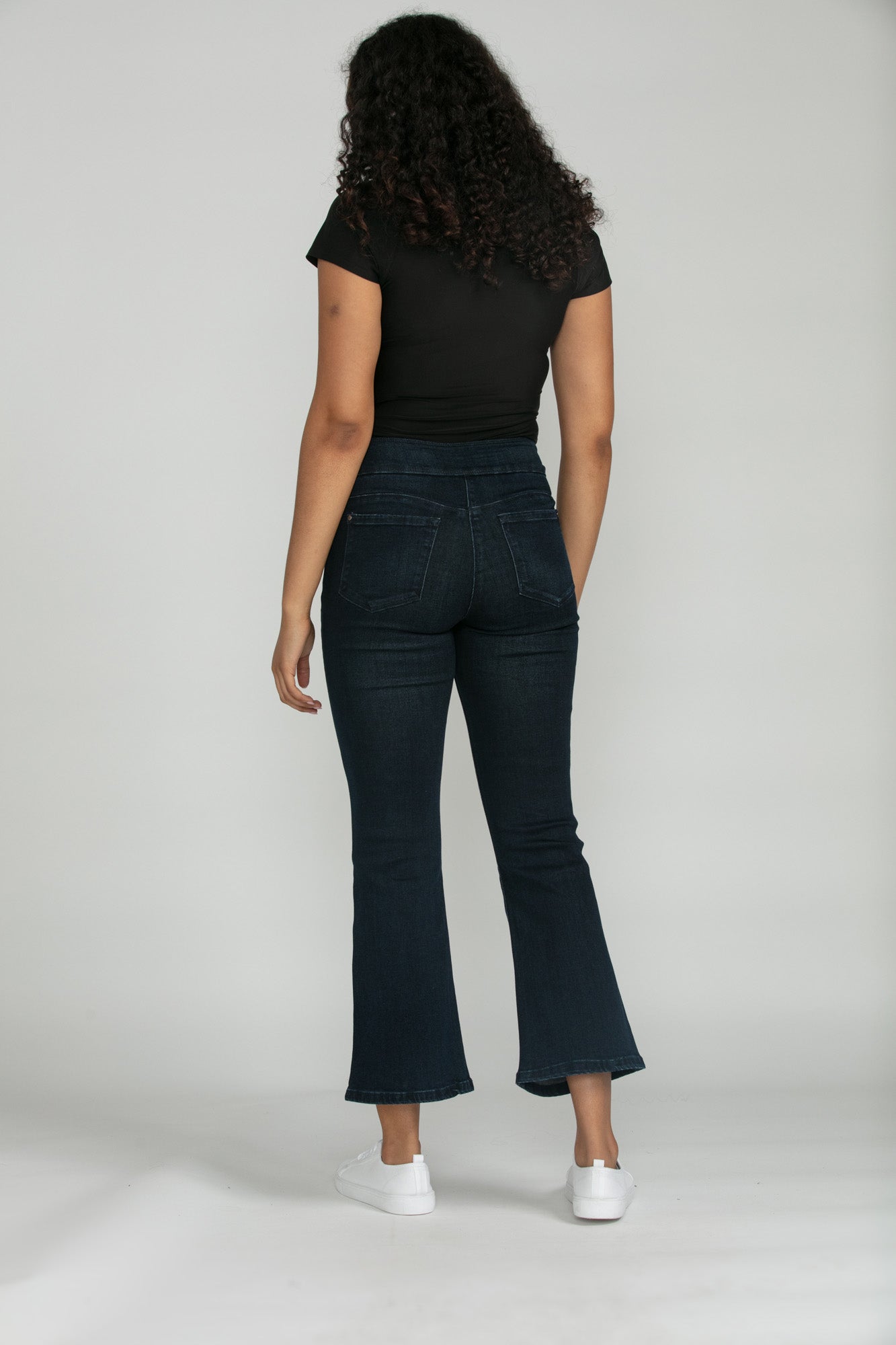 Bluberry Denim Elastic Waistband Boot Rinse wash Meaghan