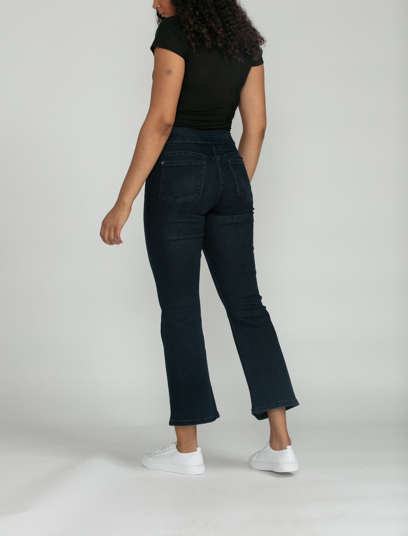 Bluberry Denim Elastic Waistband Boot Rinse wash Meaghan