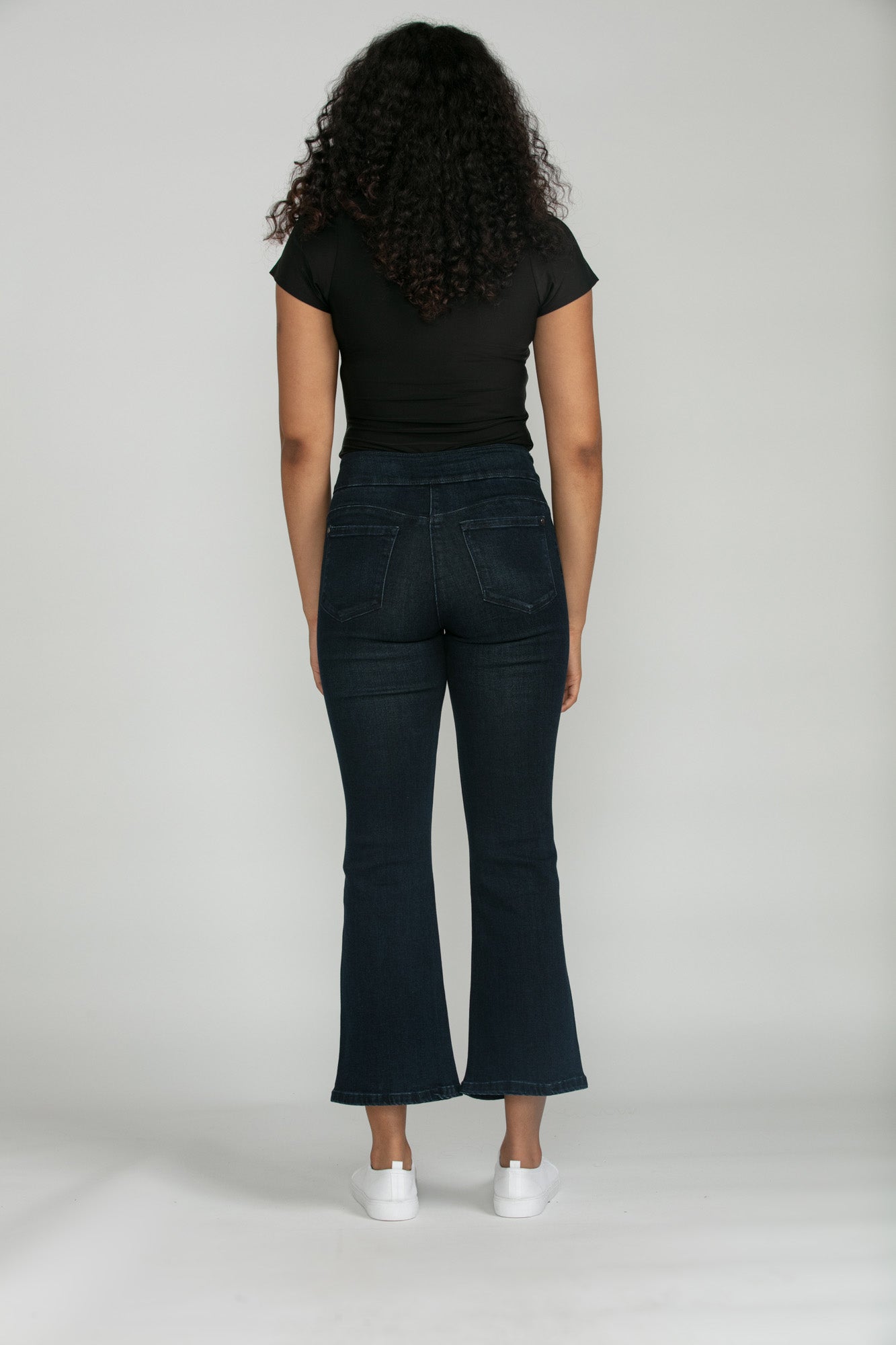 Bluberry Denim Elastic Waistband Boot Rinse wash Meaghan