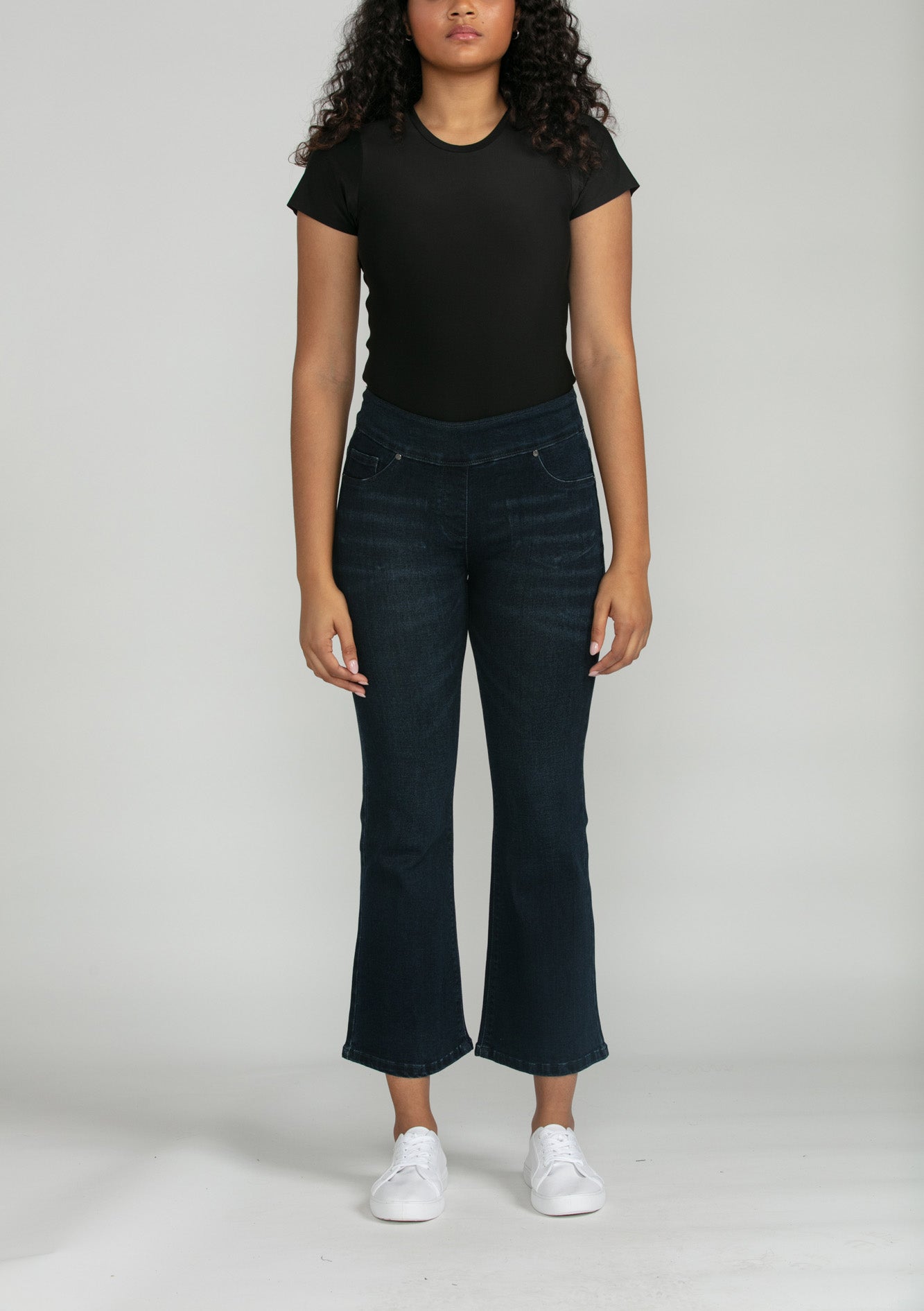 Bluberry Denim Elastic Waistband Boot Rinse wash Meaghan