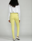 Bluberry Denim Elastic Waistband Ankle length Yellow Iris Fia
