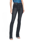 Bluberry Denim Elastic Waistband Straight Leg Lily