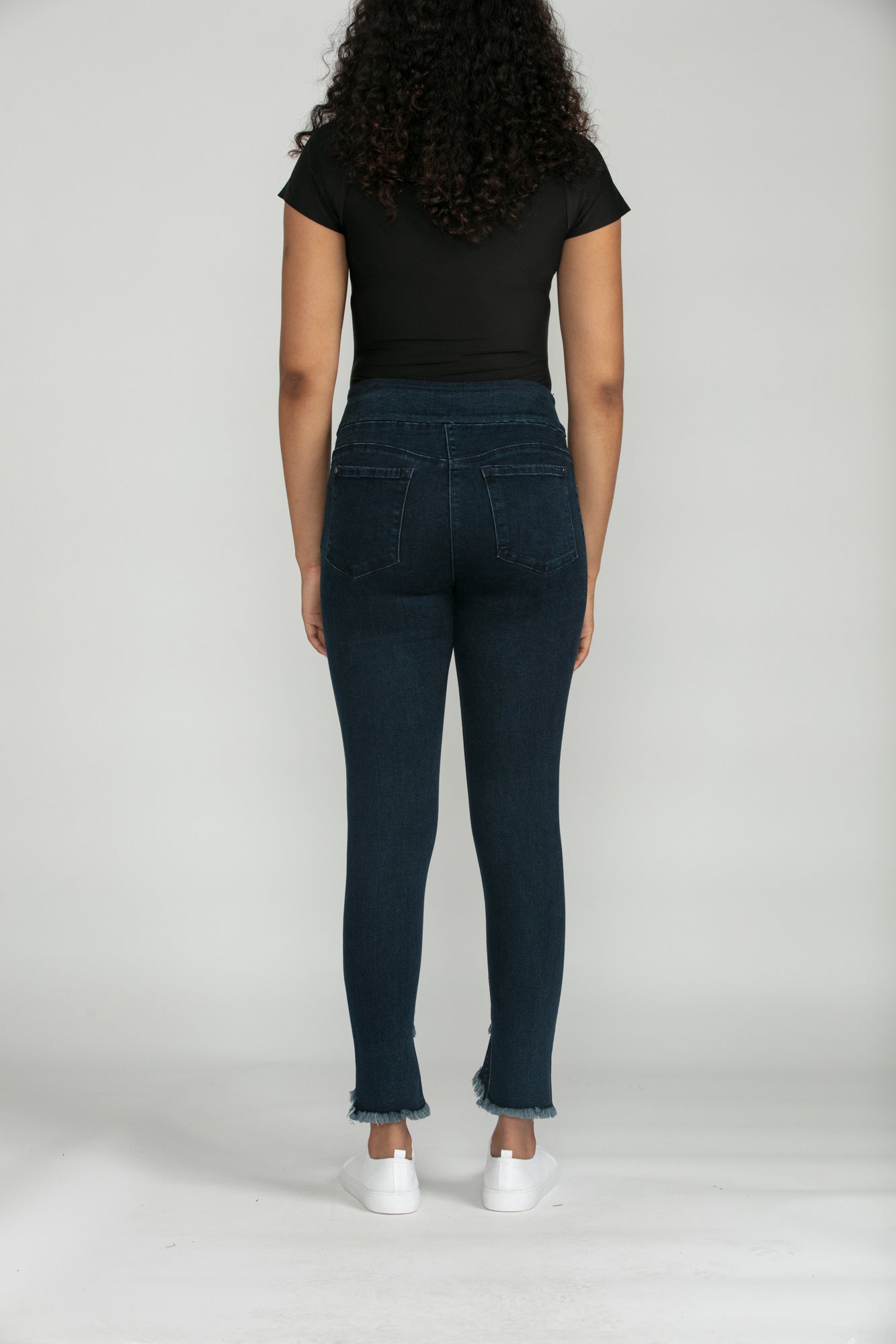 Bluberry denim Elastic Waistband Capri Palmer