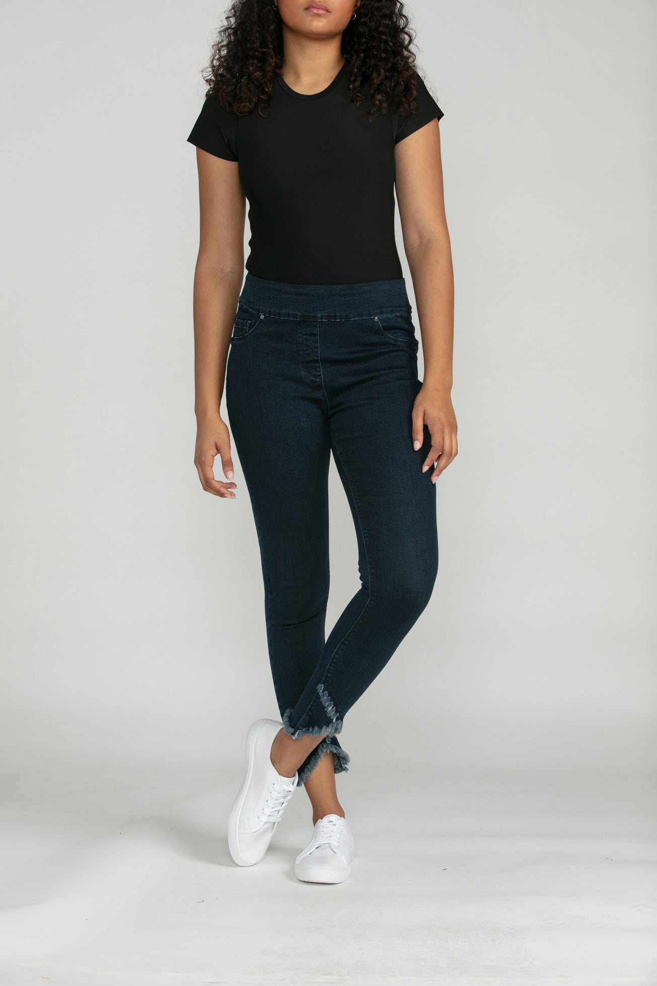 Bluberry denim Elastic Waistband Capri Palmer