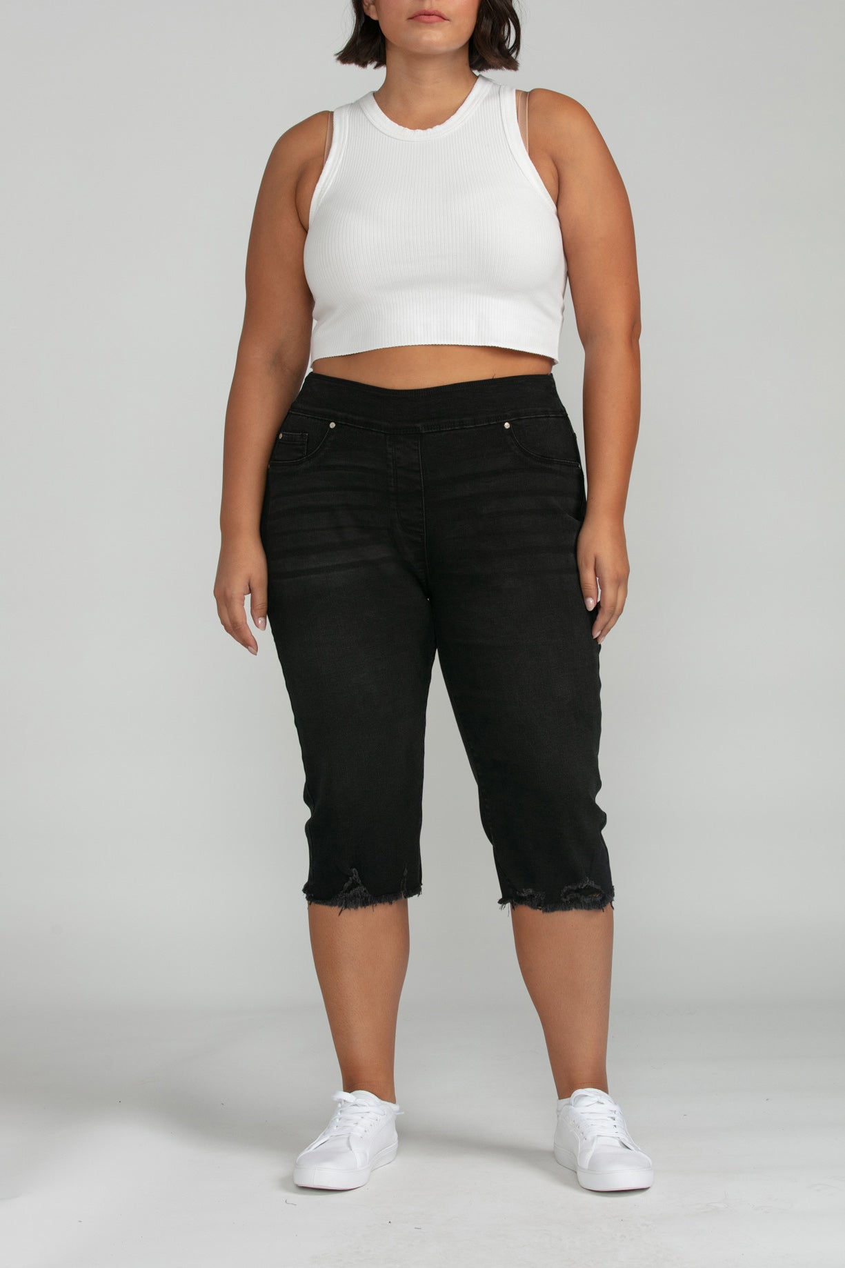 Bluberry denim Elastic Waistband Bermuda Sonja