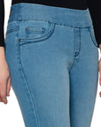 Bluberry Denim Pull-On Waistband Slim Leg Light Wash