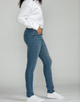 Bluberry Denim Elastic Waistband Slim Leg medium Wash
