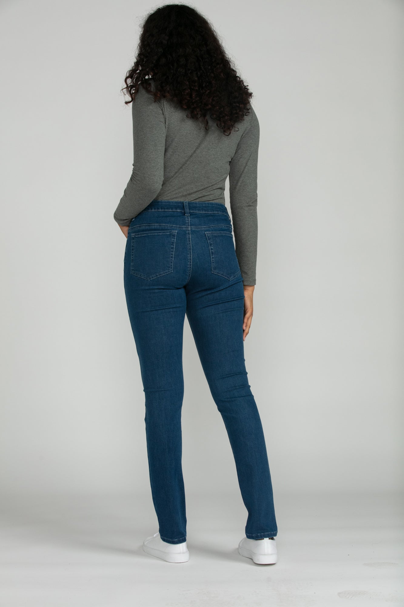 Bluberry Denim Zipper-Fly Slim Leg Amanda