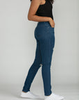 Bluberry Denim Zipper-Fly Slim Leg Amanda