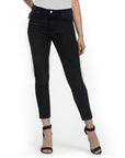 Bluberry Denim Zipper-Fly Ankle Length Black Rinse Wash