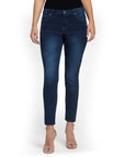 Bluberry Denim Zipper-fly Ankle Length Dark Navy Rinse Wash With Pp Spray