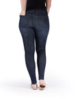Bluberry Denim Zipper-Fly Skinny Leg Dark Navy Rinse Wash with Pp spray