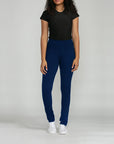 Bluberry Denim Elastic Waistband Slim Leg Dark Navy Romy